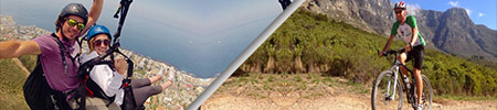 paragliding and biking